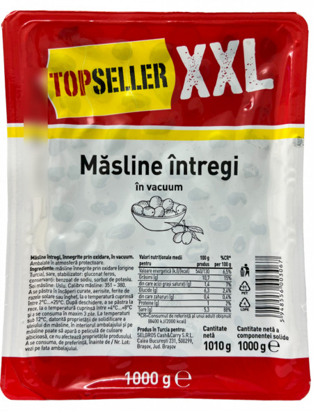 TopSeller XXL Masline intregi in Vacuum 1000g