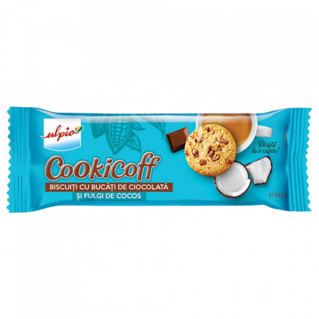 Ulpio Cookicoff Biscuiti cu Bucati de Ciocolata 112g