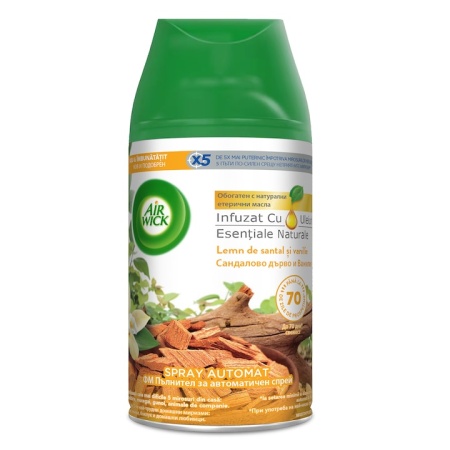 Air Wick Freshmatic Rezerva Spray Odorizant Automat 250ml – Lemn de Santal si Vanilie