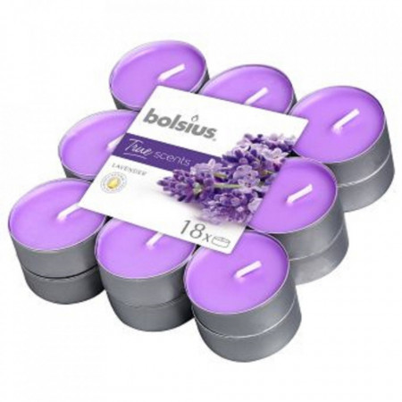 Bolsius Set 18 Lumanari Parfumate Tip Pastile cu Aroma de Lavanda
