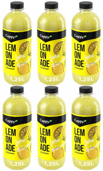 Cappy Lemonade Bautura Racoritoare Necarbogazoasa cu Suc si Pulpa de Lamaie 6 buc x 1.25L