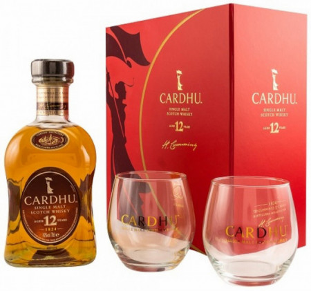 Cardhu Set Whisky Scotian 700ml + 2 Pahare
