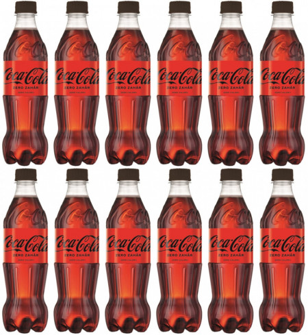 Coca Cola Bautura Racoritoare Carbogazoasa cu Indulcitori Zero Zahar 12 buc x 500ML