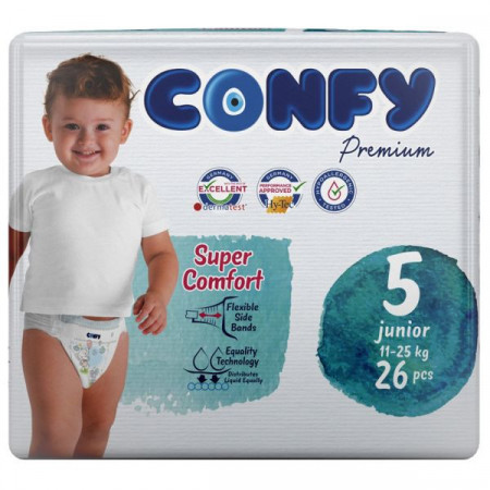 Confy Premium Super Comfort Marimea 5 Scutece pentru Copii 11-25kg 26bucati