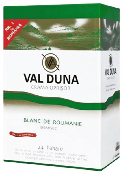 Crama Oprisor Val Duna Blanc de Roumanie Vin Alb Demisec 13.5% Alcool 3L