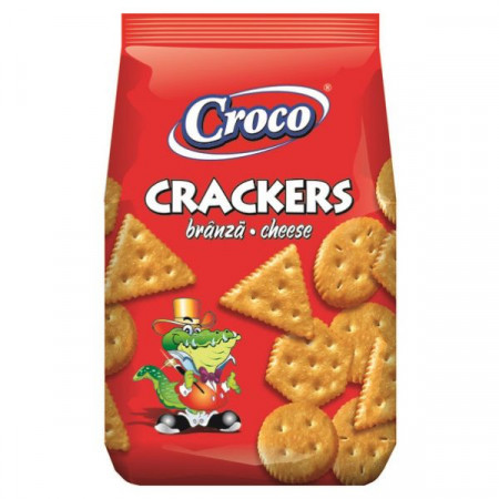 Croco Crackers Biscuiti Aperitiv cu Aroma de Branza 100g