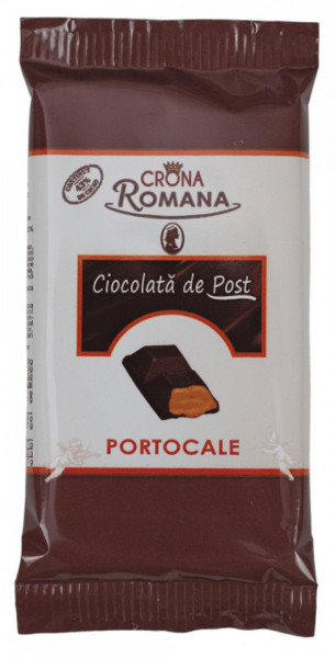 Crona Romana Ciocolata de Post cu Crema cu Portocale 50g