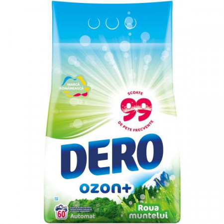 Dero Detergent de Rufe Pudra Automat Ozon+ Roua Muntelui pentru 60 Spalari 6kg