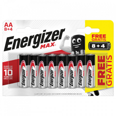 Energizer Baterii Alkaline Maxi AA LR6 8+4 Gratis