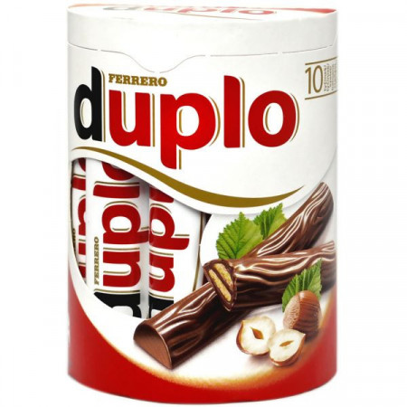 Ferrero Duplo Napolitana cu Glazura de Ciocolata si Crema de Alune de Padure 182g