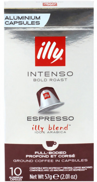 Illy Espresso Intenso Cafea Prajita si Macinata 10 capsule 57g