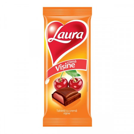 Laura Ciocolata cu Lapte si Crema de Visine 95g
