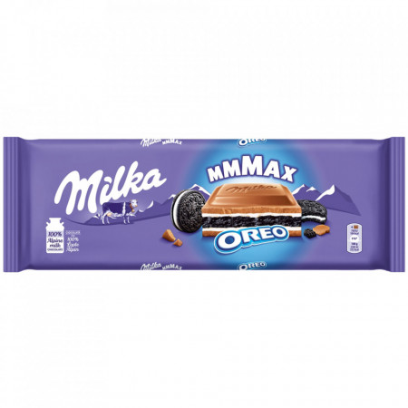 Milka Biscuiti Oreo inveliti in Ciocolata cu Lapte Alpin 300g