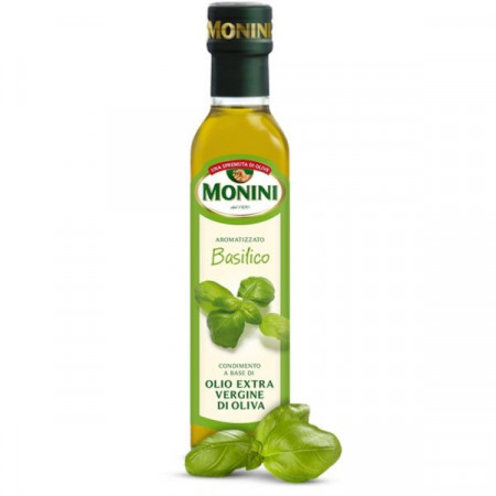 Monini Condiment Aromatizat cu Busuioc cu Ulei de Masline Extra Virgin 97.8% 250ml
