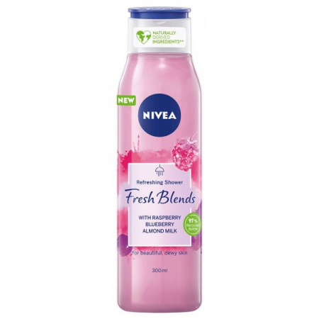 Nivea Fresh Blends Gel de Dus cu Zmeura Afine si Lapte de Migdale 300ml