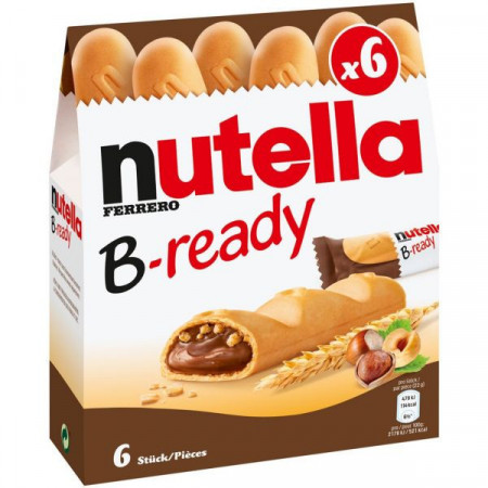 Nutella B-Ready Napolitane umplute cu Crema de Alune de Padure cu Cacao 132g