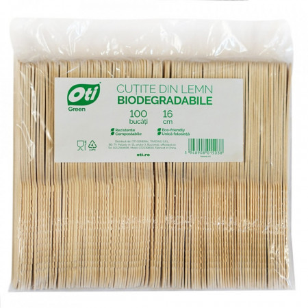Oti Cutite Ascutite din Lemn Biodegradabile 16cm 100 buc/pachet