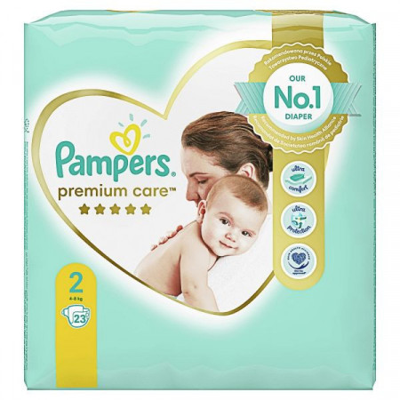 Pampers Premium Care Marimea 2 Scutece pentru Copii 4-8kg 23bucati