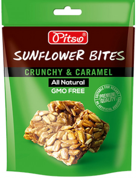 Pitso Sunflower Bites Caramel Bar Seminte de Floarea Soarelui Decojite 100g
