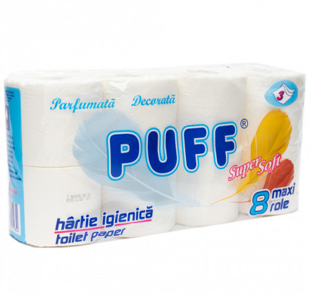 Puff Super Soft Hartie Igienica 3 Straturi 8 Role