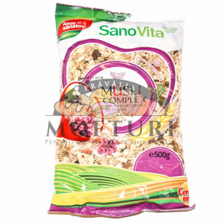 Sano Vita Complex Din Fulgi De Cereale Cu Stafide 500G