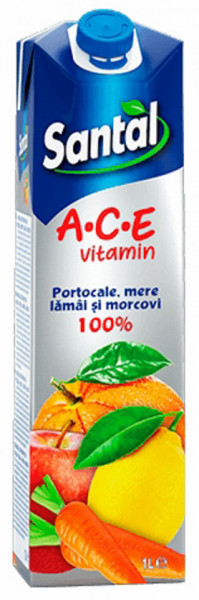 Santal Ace Vitamin 100% de Portocale Mere Lamai si Morcovi 1L
