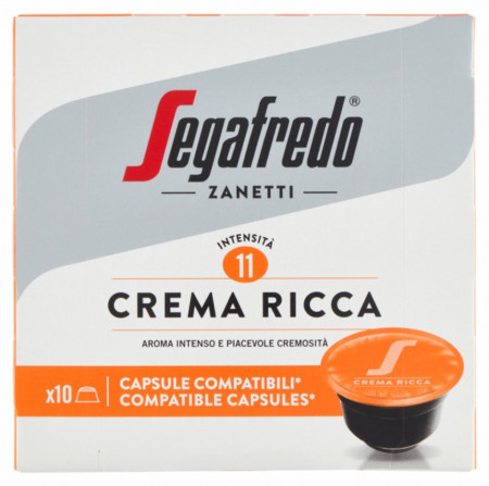 Segafredo Crema Ricca Amestec de Cafea Prajita si Macinata in Capsule 10 buc x 7.5g