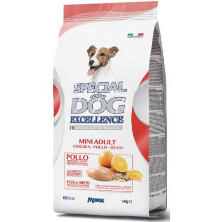 Special Dog Excellence Hrana Uscata pentru Caini Mini Adult cu Carne de Pui Orez Seminte de In si Citrice 3kg