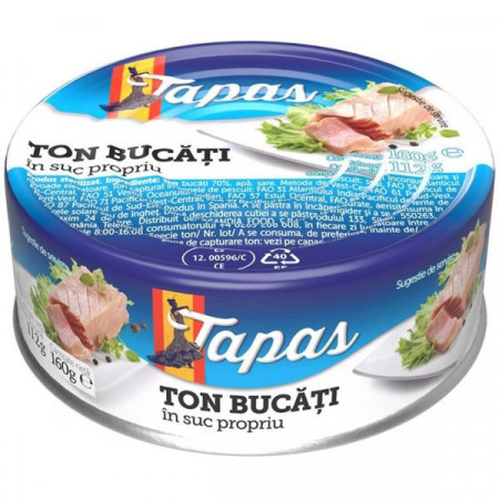 Tapas Ton Bucati in Suc Propriu 160g