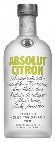 Absolut Citron Vodka 40% Alcool 700ml