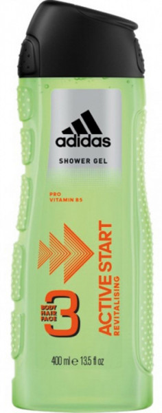 Adidas Active Start Revitalising Gel de Dus pentru Corp Fata si Par cu Pro Vitamina B5 400ml