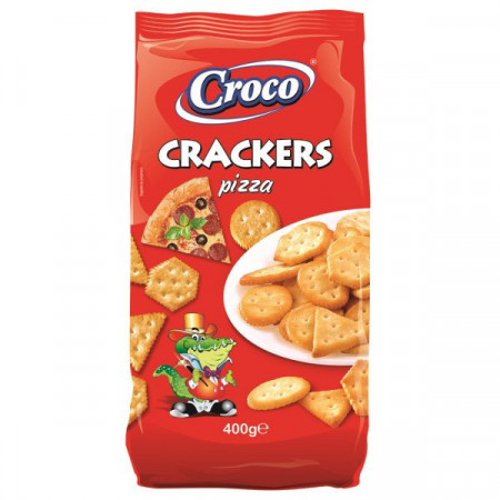 Croco Crackers Biscuiti Aperitiv cu Aroma de Pizza 400g