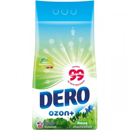 Dero Detergent de Rufe Pudra Automat Ozon+ Roua Muntelui pentru 80 Spalari 8kg