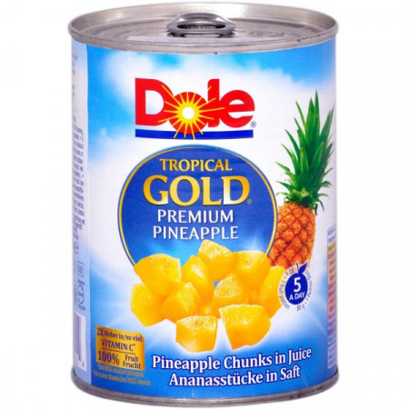 Dole Ananas Tropical Gold Bucati In Suc Propriu 567g