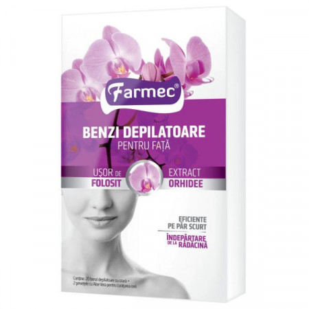 Farmec Benzi Depilatoare pentru Fata cu Extract de Orhidee