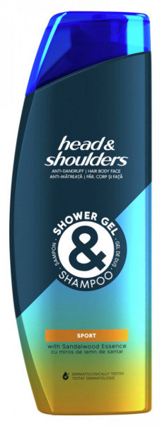 Head&Shoulders Sport Gel de Dus si Sampon Anti Matreata pentru Par Corp si Fata 360ml