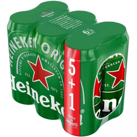 Heineken Bere Blonda Doza 5+1 Gratuit 6 x 500ml