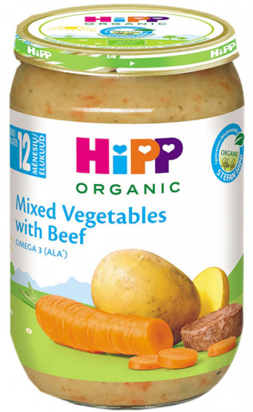 Hipp Organic Mix de Legume cu Carne de Vita 12+ luni 220g