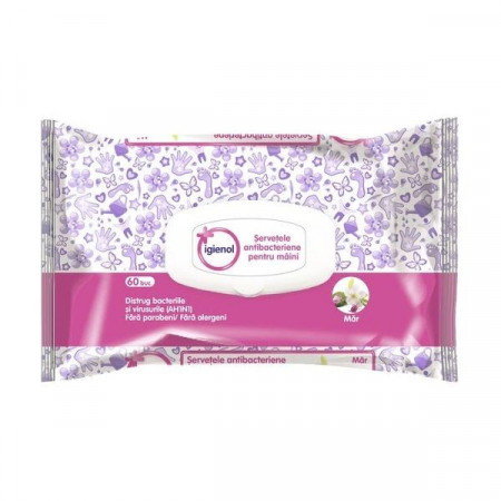 Igienol Servetele Antibacteriene pentru Maini cu Aroma de Mar 60bucati