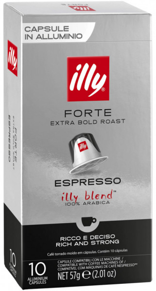 Illy Espresso Forte Cafea Prajita si Macinata 10 capsule 57g