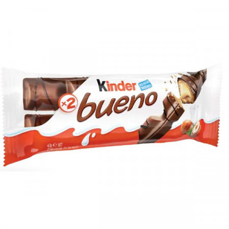 Kinder Bueno Napolitana trasa in Ciocolata cu Lapte si Crema de Alune de Padure 39g