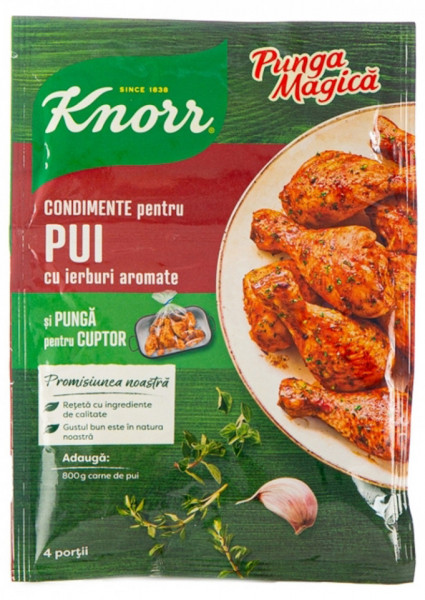 Knorr Punga Magica Mix de Condimente pentru Friptura de Pui cu Ierburi Aromate la Cuptor 25g