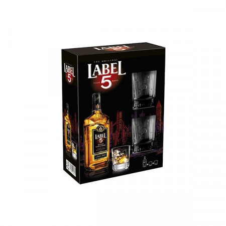Label 5 Set Whisky Clasic 700ml + 2 Pahare