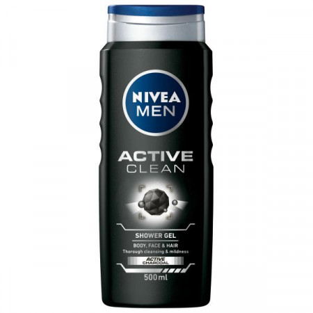 Nivea Men Active Clean Gel De Dus pentru Corp Fata si Par 500ml