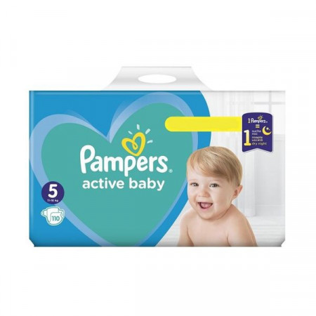 Pampers Active Baby Marimea 5 Scutece pentru Copii 11-16kg 110bucati