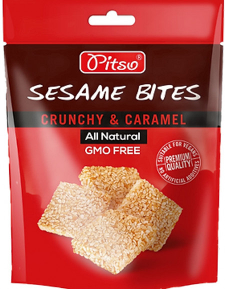 Pitso Sesame Bites Caramel Bar cu Susan 100g
