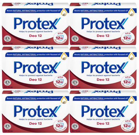 Protex Deo 12 Sapun Solid Antibacterial de Toaleta 6 buc x 90g