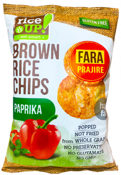 Rice Up Chips din Orez Brun cu Graunte Intregi cu Paprika 60g
