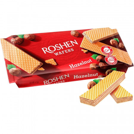 Roshen Napolitane cu Alune de Padure 216g