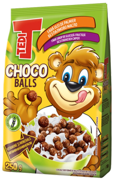 Tedi Cereale BIlute cu Gust de Ciocolata 250g